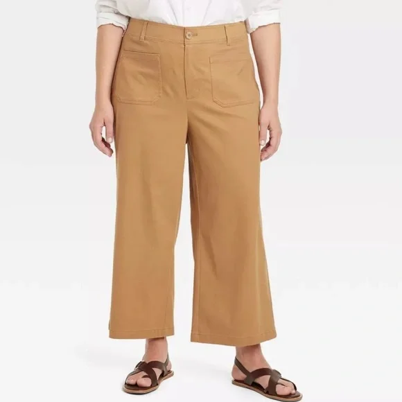 36) Ava & Viv Womens Plus High Rise Regular Crop Cropped WideLeg Pants NWT sz 26 - Picture 2 of 6